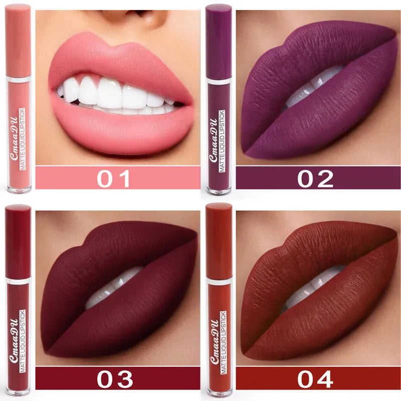 Set of 10 waterproof matte lipsticks in photo colour with 3g per stick and 36-month shelf life