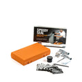 Speedy Seal emergency tyre repair tool set with gauge, insertion tool, and reamer in a yellow case