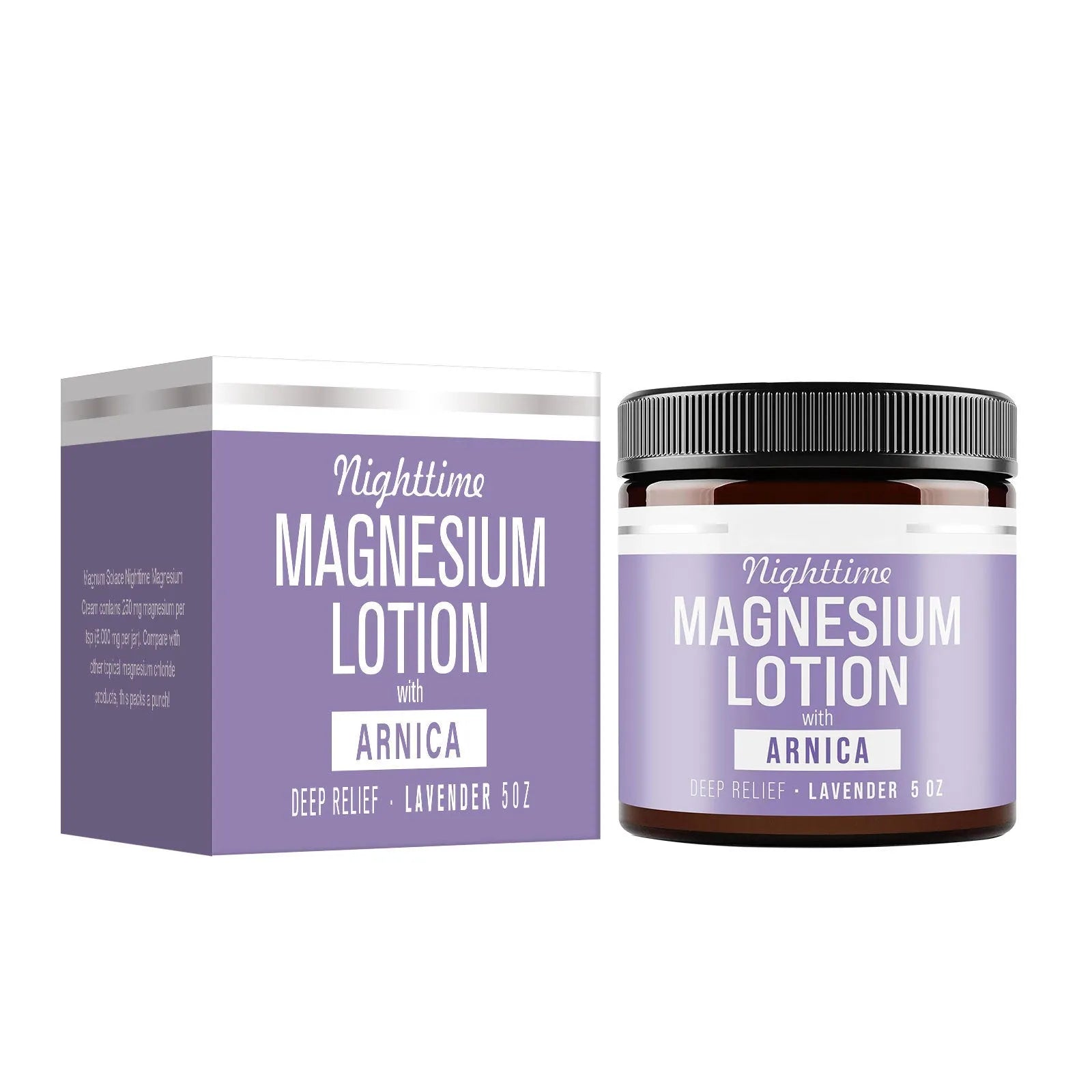150ml jar of magnesium body butter cream with shea butter and grape seed oil.