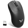 Black wireless computer mouse with three-gear audio button for laptops