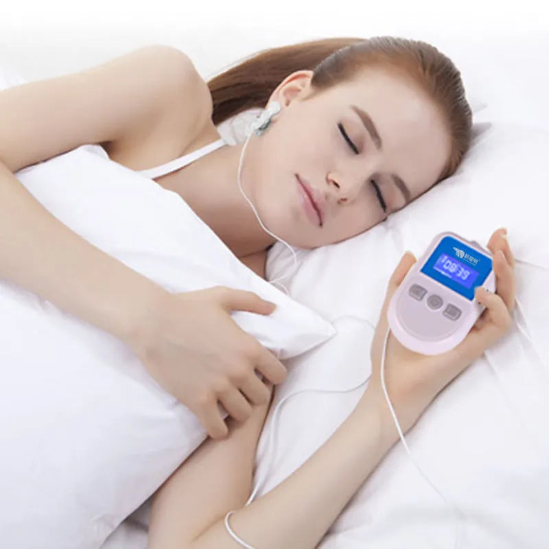 White HSM04 low frequency pulse therapy instrument measuring 180mm x 115mm x 70mm with USB power connection