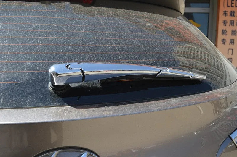 Hyundai 2010 rear window wiper cover trim set, four ABS plastic pieces with silvery finish