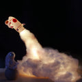 DIY astronaut rocket LED night light kit with 24cm straws, 19cm chassis, and warm string lights.
