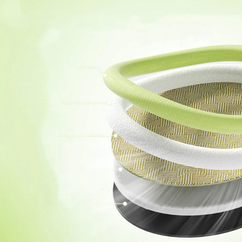 Green fruit backrest pet cooling mat in nest design for large dogs on wooden floor