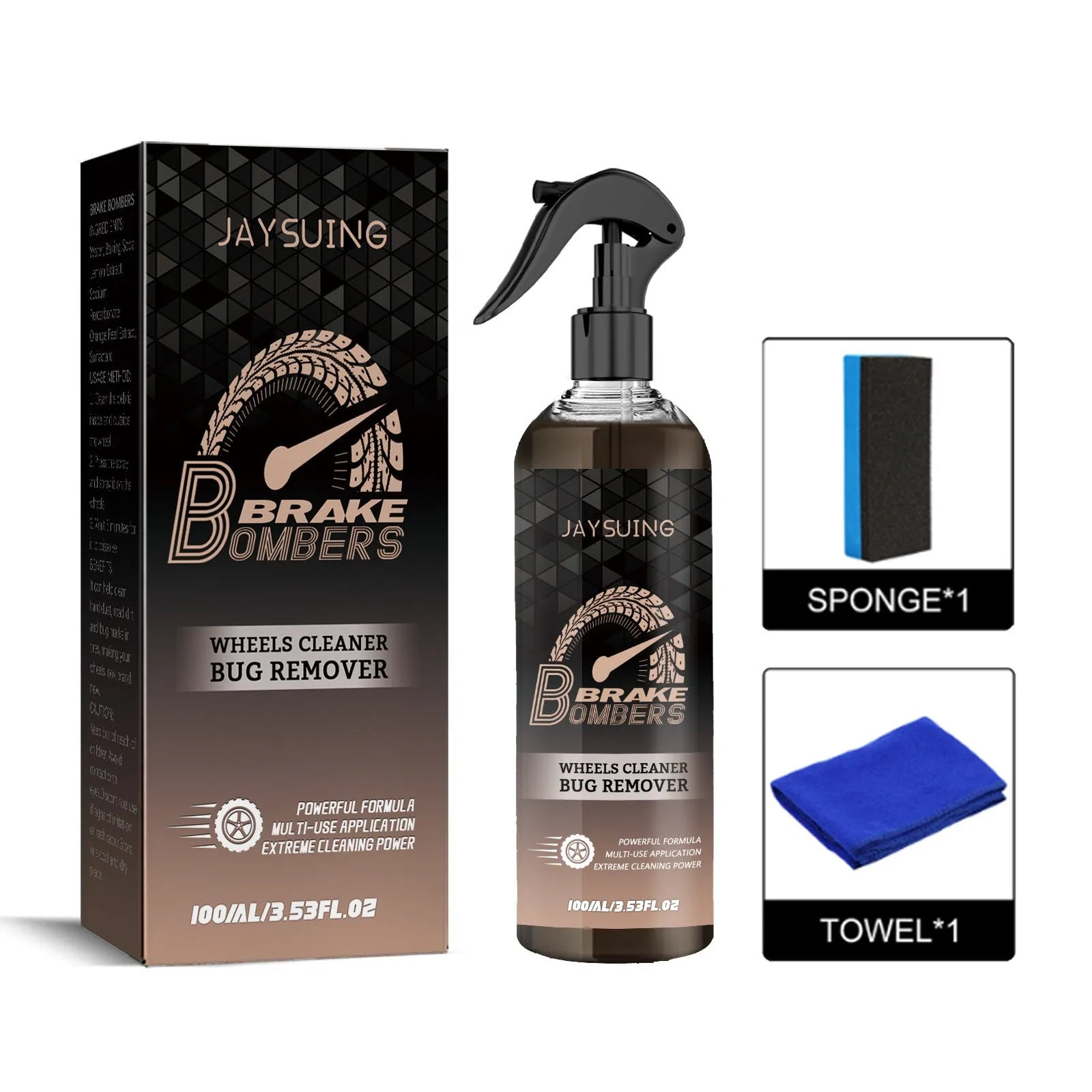 100ml brake disc cleaning kit with sponge and microfiber cloth for rust removal and polishing