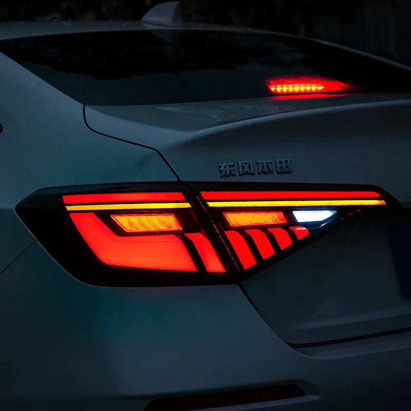 Black and red modified LED tail light assembly for 11th Generation Honda Civic.