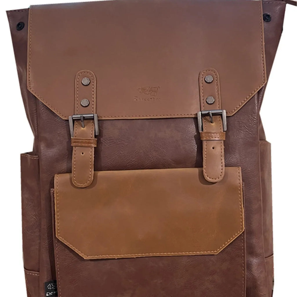 Unisex large capacity backpack in breathable PU material suitable for business travel and college use