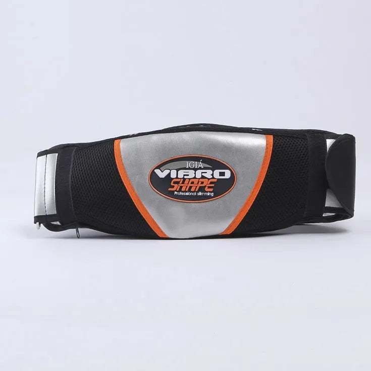 Black massage belt with vibration and heating functions for full body slimming and relaxation