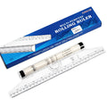 30 cm plastic rolling ruler for drafting with rollers and an angle measurement scale
