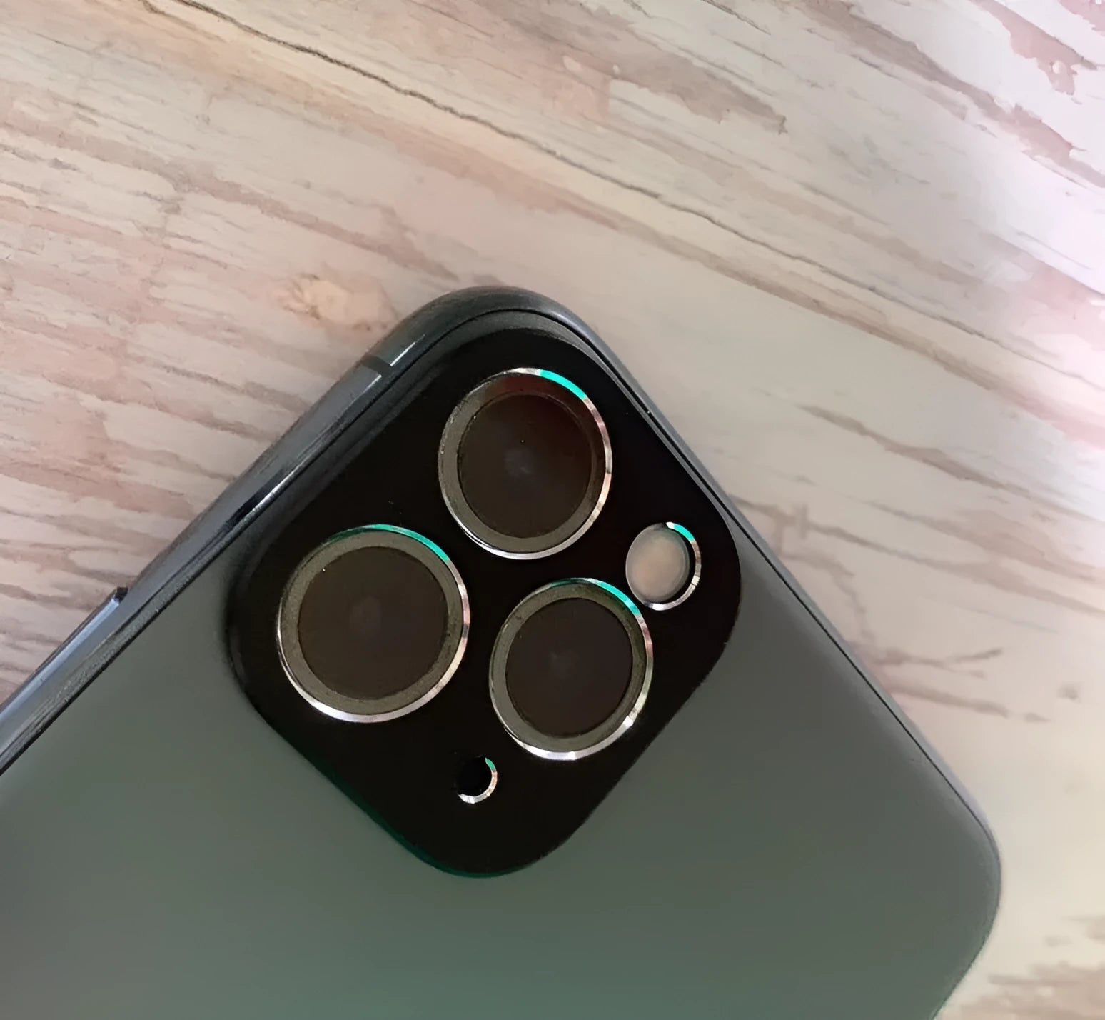 Metal camera lens protection ring for iPhone 11 and iPhone 11 Pro in various colour options.