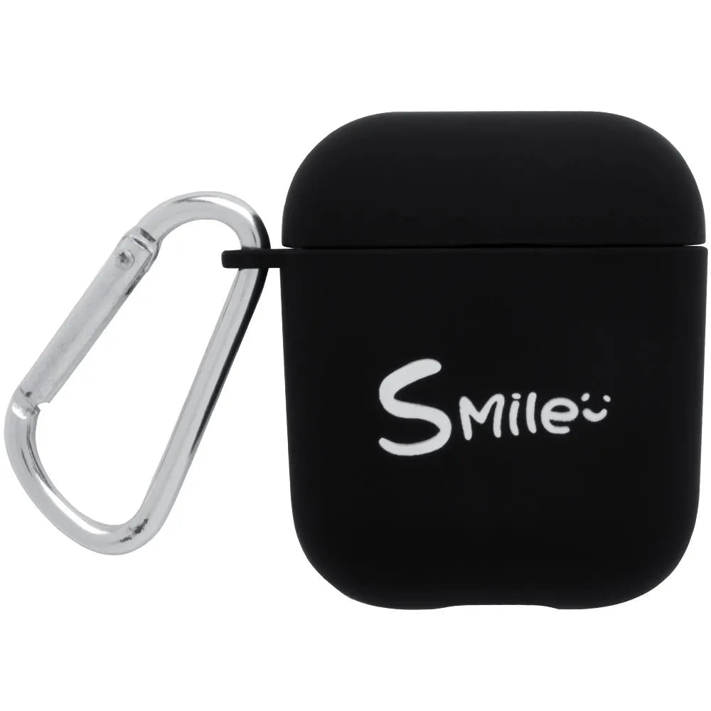 AirPods case cover in PC plastic with decorative patterns including flower and smiley face designs