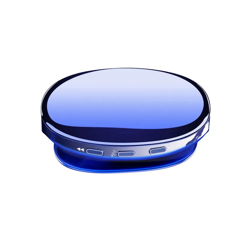 Bluetooth MP4 music player in black, blue, or rose gold with OLED screen showing track info.