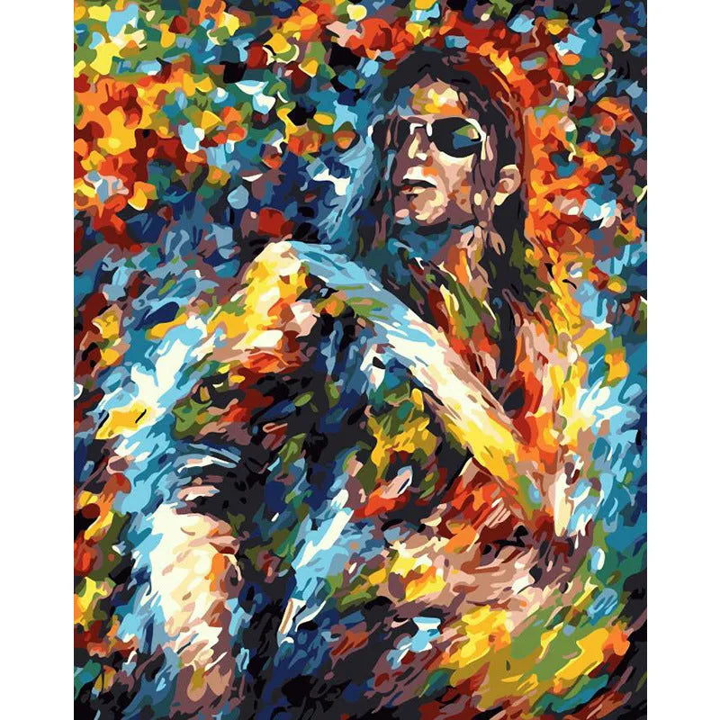 40×50cm frameless digital painting canvas with body artwork and three brushes