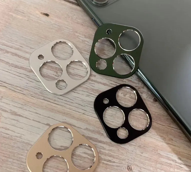 Metal camera lens protection ring for iPhone 11 and iPhone 11 Pro in various colour options.