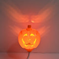 USB rechargeable plastic pumpkin lamp with yellow or purple light option