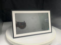 White 15.6 inch digital photo frame displaying family photos on full HD screen