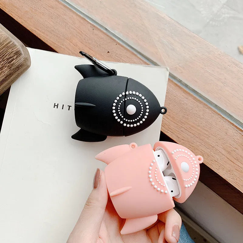Pink silicone protective case for AirPods 1 and 2 generation charging case