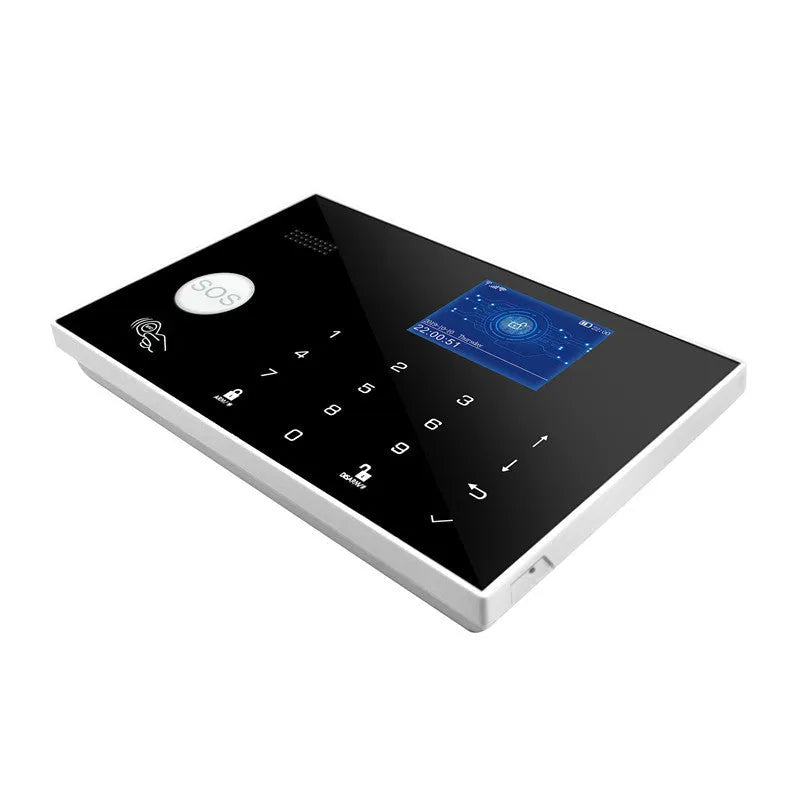 Intelligent WiFi GSM touch button household burglar alarm host with dual-network connectivity