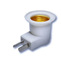 White bakelite E27 wall plug-in lamp holder with a built-in on/off switch