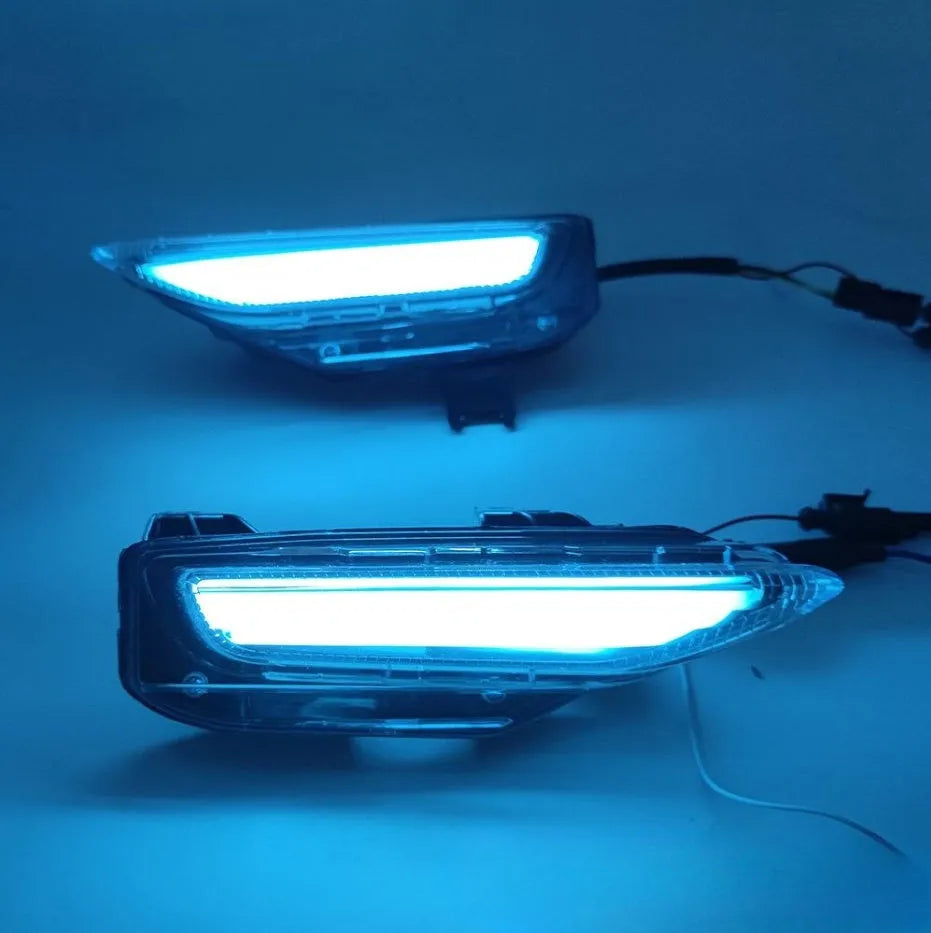 Infiniti Q50 Q70 front bumper LED daytime running lamp and turn signal unit made of black ABS plastic