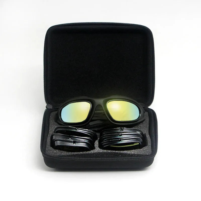 Polarised tactical sunglasses with sports frame for outdoor cycling and enhanced night vision