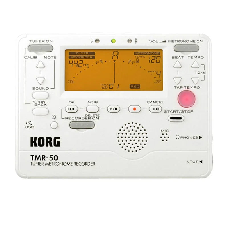 TM-60 black and white electronic metronome with plastic shell and digital display