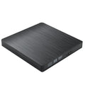 External optical disk drive in black with USB 2.0 and 3.0 support for DVD burning