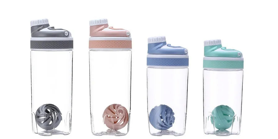 550ml protein nutrition shaker cup in blue, sealed lid, single-layer design for outdoor office use