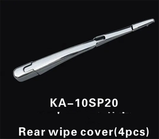 Hyundai 2010 rear window wiper cover trim set, four ABS plastic pieces with silvery finish