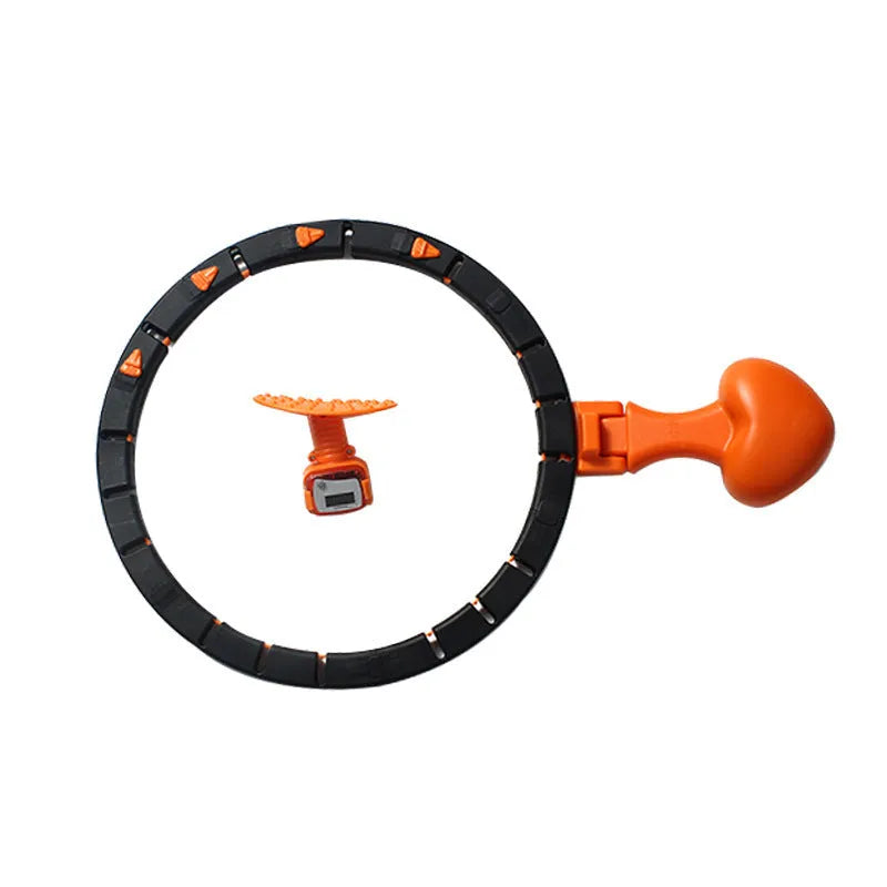 Smart hoop fitness auto-counting detachable weight black hula hoop with nylon material and steel ball core