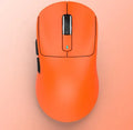 Black rechargeable Bluetooth mouse with three connectivity modes shown with USB receiver and parachute cable