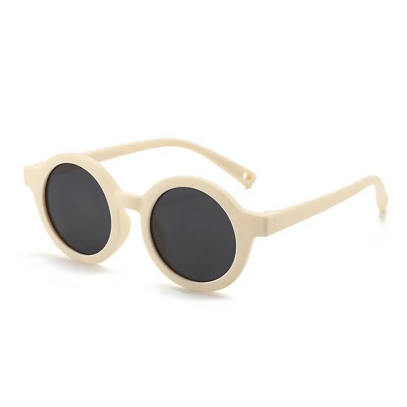 Children's silicone sunglasses for toddlers 0-3 years with round frame and UV400 protection