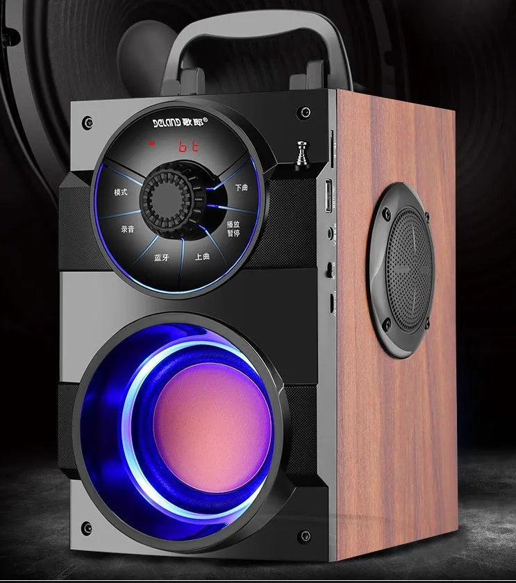 Portable mini audio system with main unit, satellite speakers, and 1.2m connecting cable