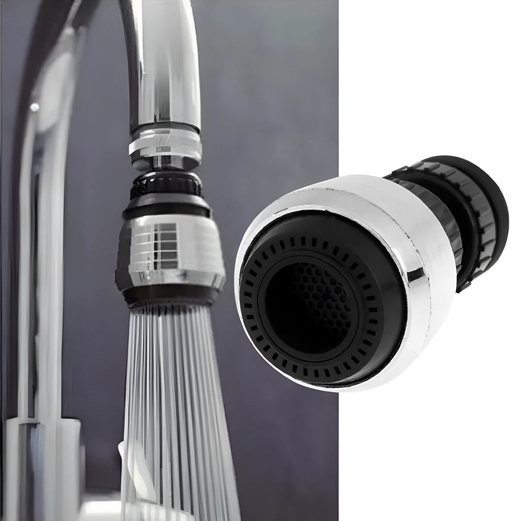 Black multifunctional kitchen plastic faucet with 360 degree rotation and chrome plated finish
