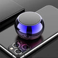 Mini portable metal Bluetooth speaker in silver space aluminium alloy casing measuring 31x50mm