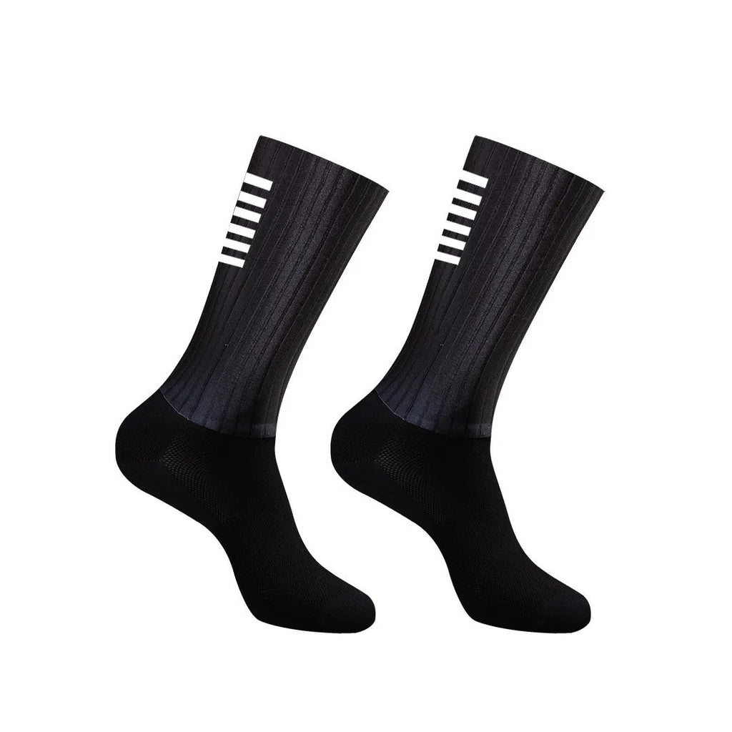 Athletic sports socks for running and cycling in orange, black, purple, white, grey or dark blue