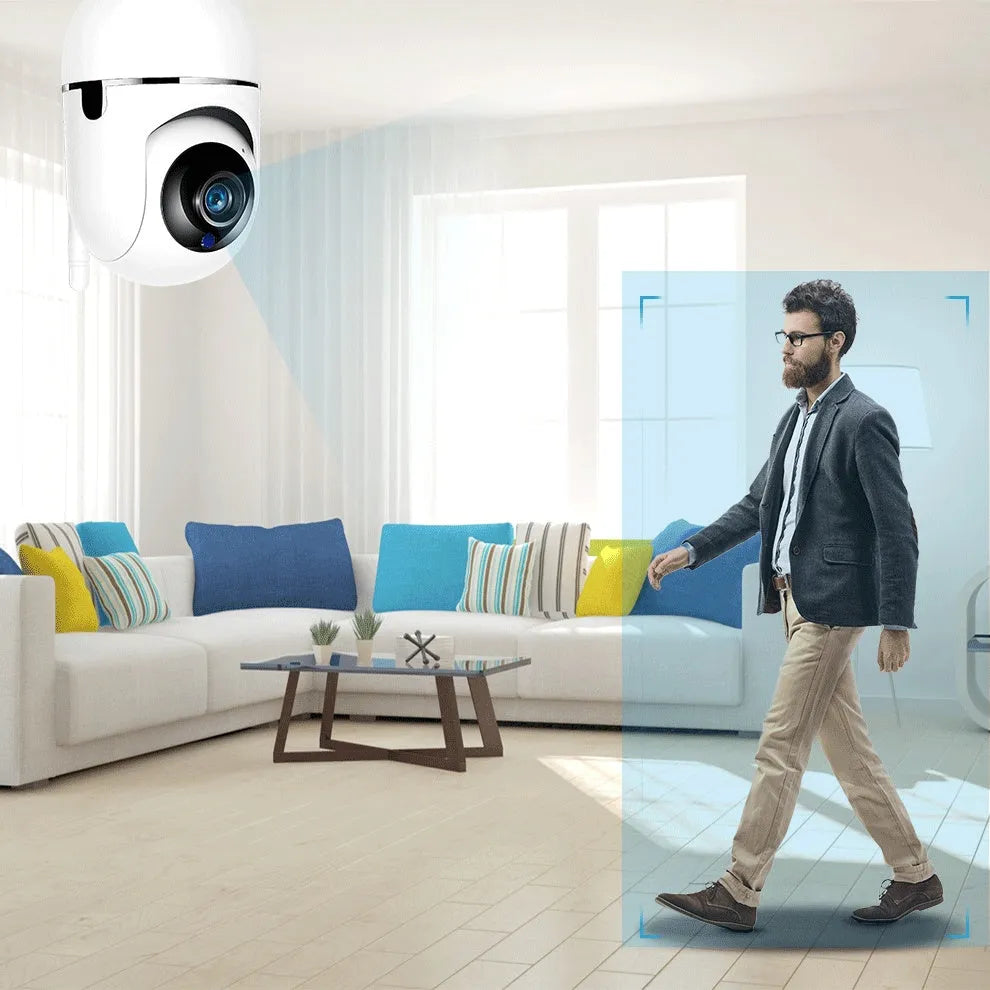 White mini spy camera 1080P hidden nanny cam with motion detection and night vision for indoor security