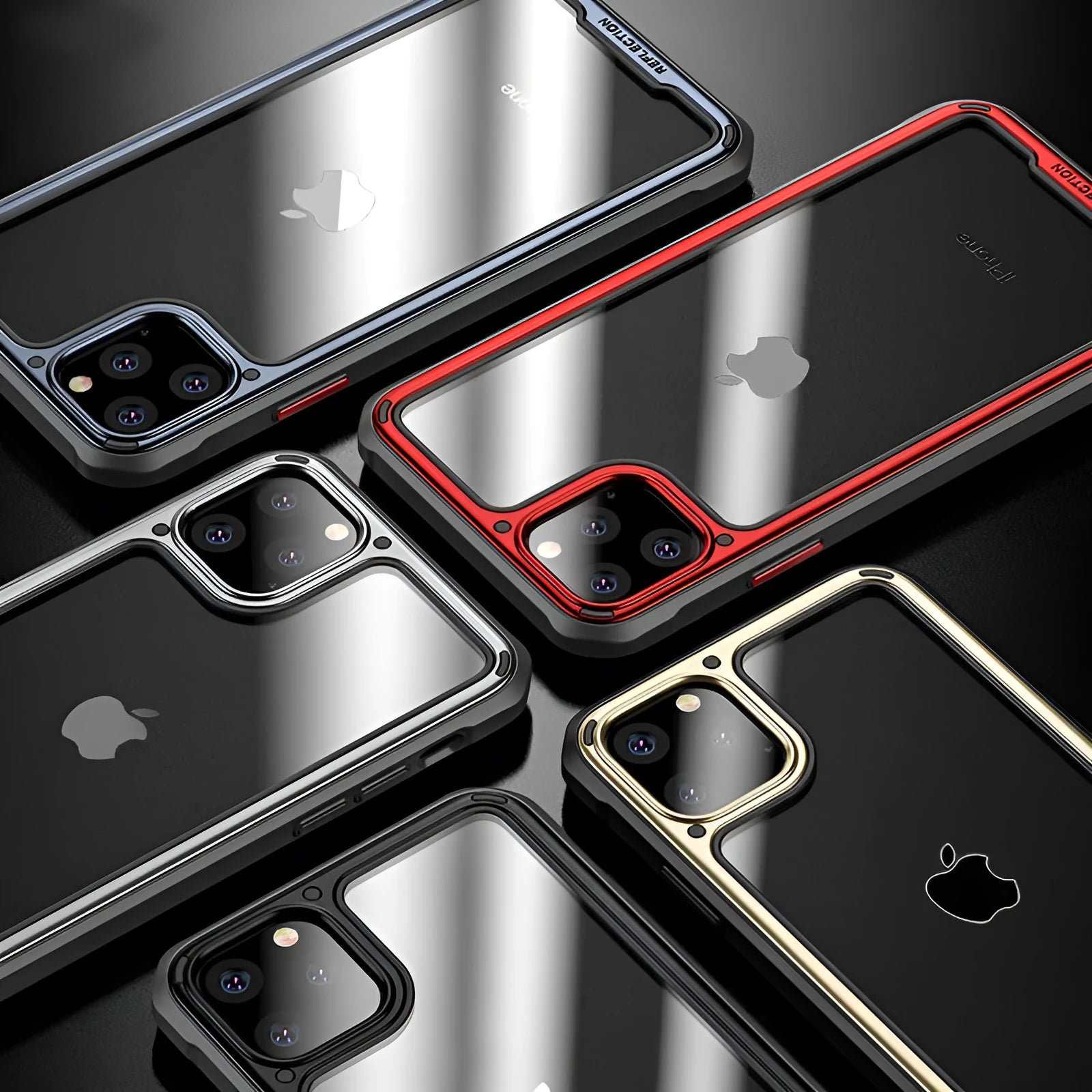 Transparent silicone mobile phone case for Apple iPhone 11 series in six colour options