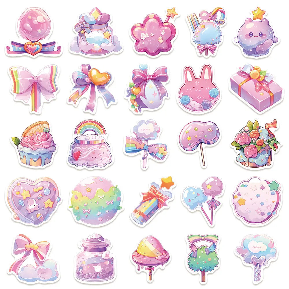 Cute fresh candy small object decorative waterproof stickers measuring 4-7cm