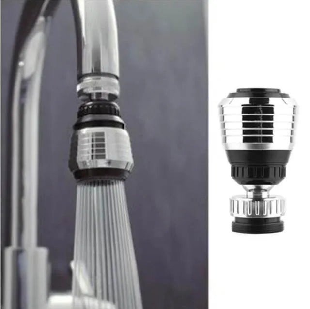 Black multifunctional kitchen plastic faucet with 360 degree rotation and chrome plated finish
