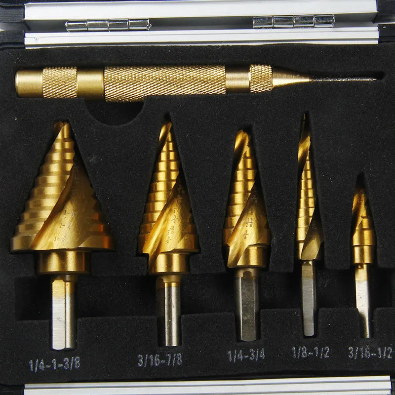 Gold aluminium tool box case with a steel opening plate, showing scale next to a ruler.