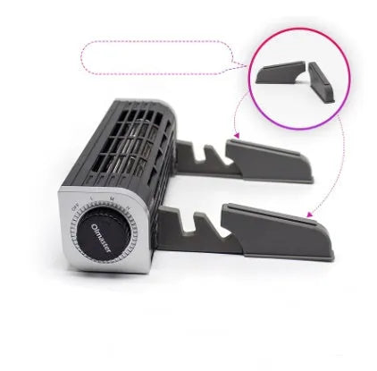 Black notebook cooler with wide aluminium plate and integrated support stand.