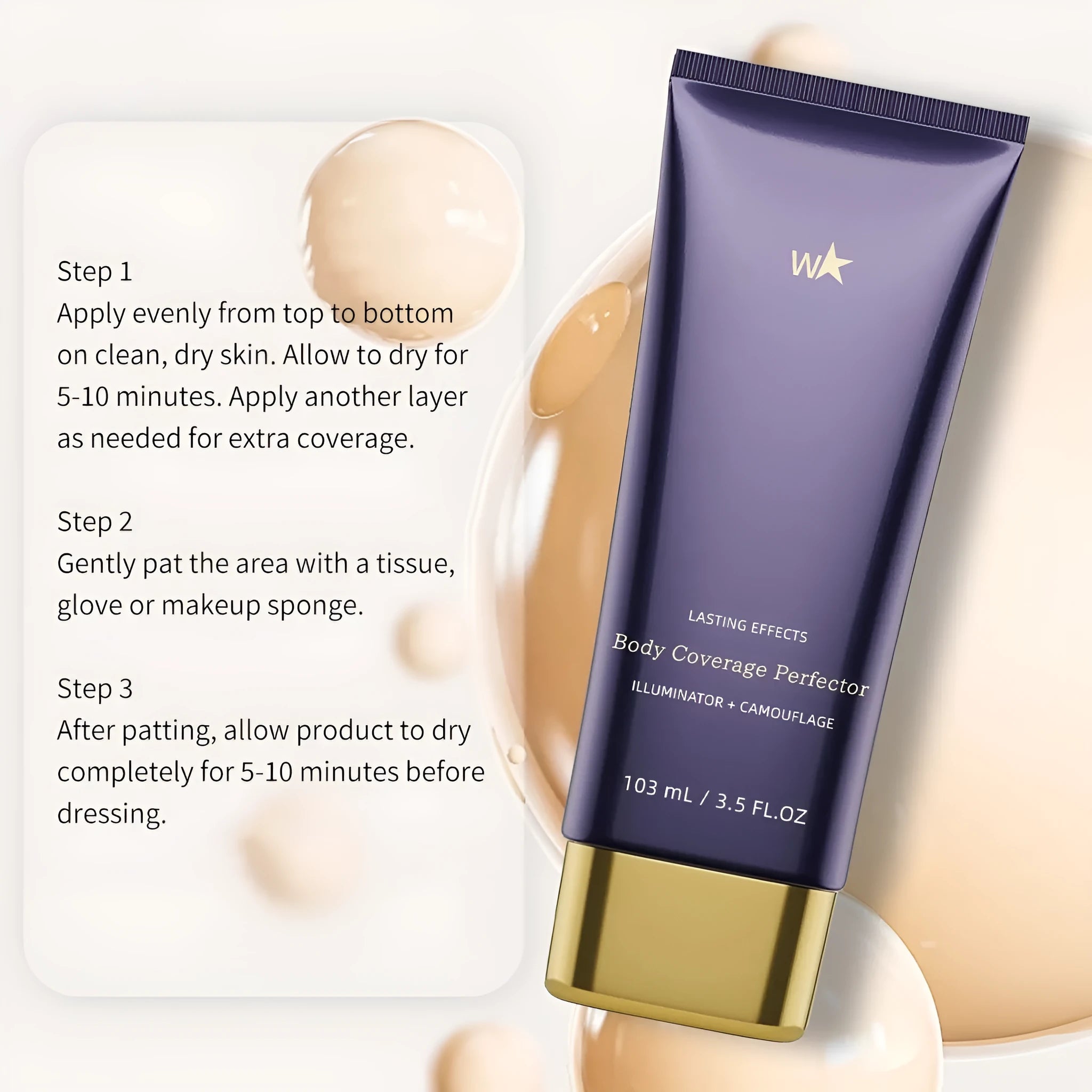 Waterproof body tattoo concealer care cream with foundation brush in packaging