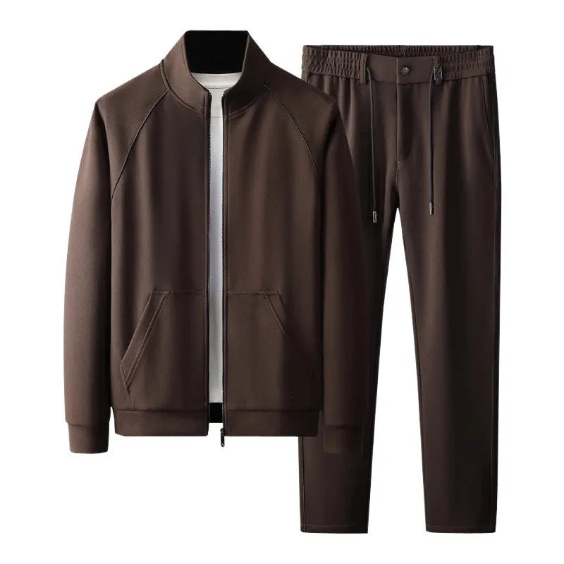 Men's stand collar sports suit in slim fit with coordinating pants