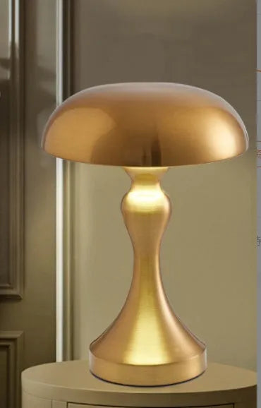Metallic desk lamp with touch control and USB charging cable