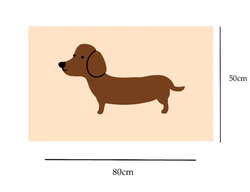Lucky Sausage Puppy Korean tufted floor mat cream style woven carpet 50x80cm