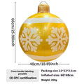 Large red inflatable Christmas ball with flash function and hand pump for garden decoration