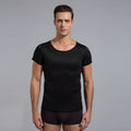Men's black neoprene body shaper vest for slimming and sweat enhancement during exercise