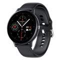 Smart bracelet sports watch with touchscreen showing heart rate display on a black TPU strap.