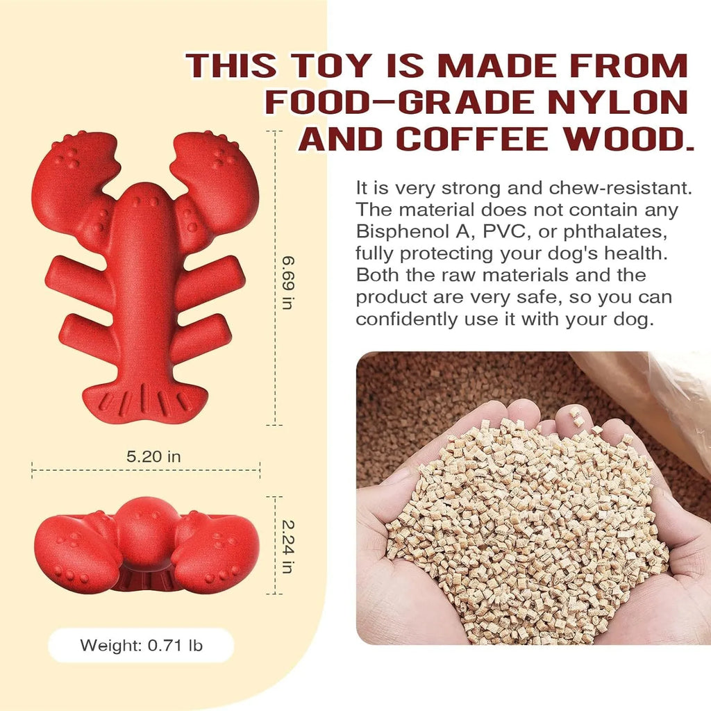 Red heavy-duty nylon chew bone toy for large breed dogs on a plain background